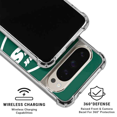 NFL New York Jets Large Logo Pixel 9/9 Pro Clear Case